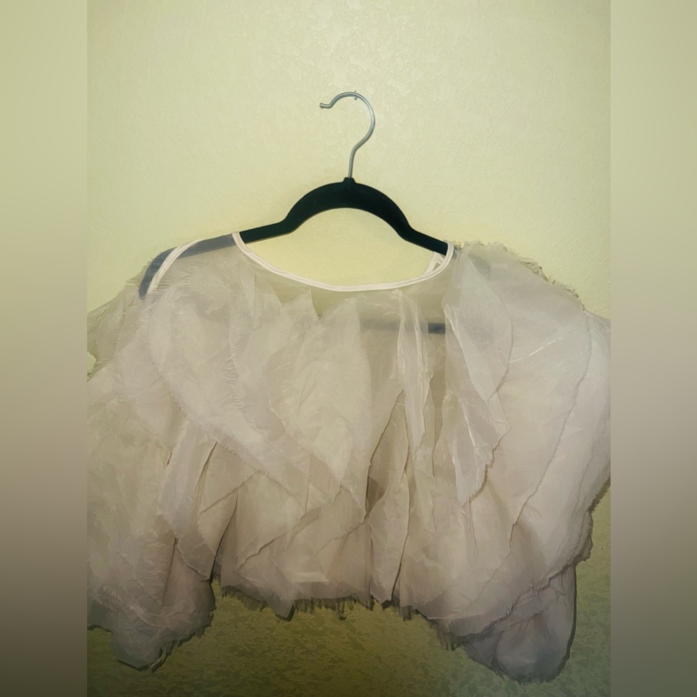 Twotwinstyle Elegant Patchwork Ruffles Chiffon Bl… - image 4